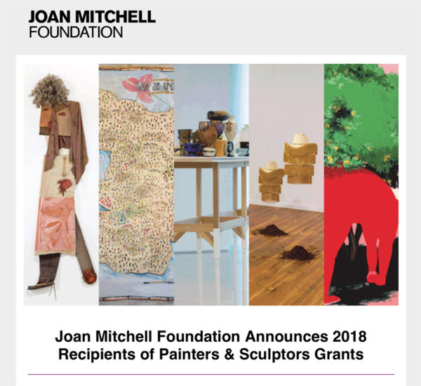Joan Mitchell Foundation Award 2018
